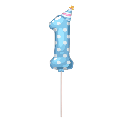 1st Anniversary Blue Balloon