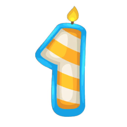 1st Anniversary Cake Candle