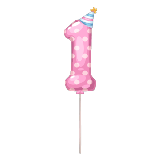 1st Anniversary Pink Balloon