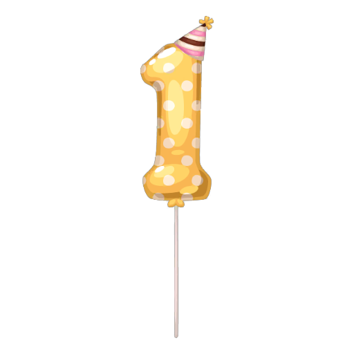 1st Anniversary Yellow Balloon