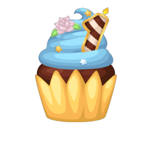 1st Anniversary Yellow Cupcake