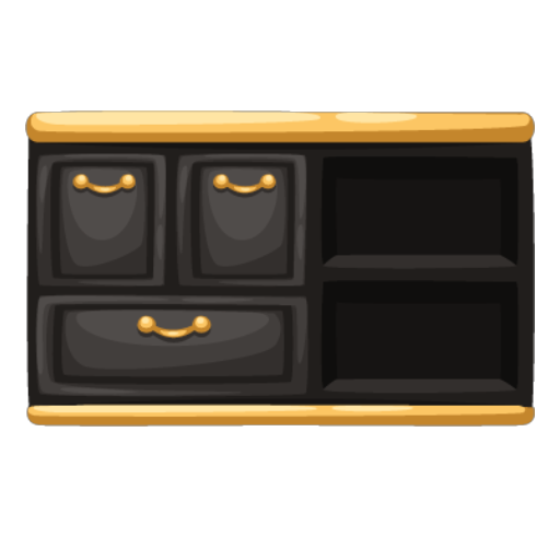 Black Luxury Kitchen Small Cabinet