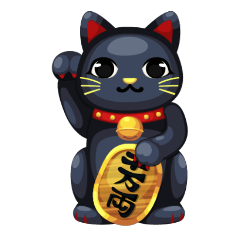 Black Maneki Neko Decor