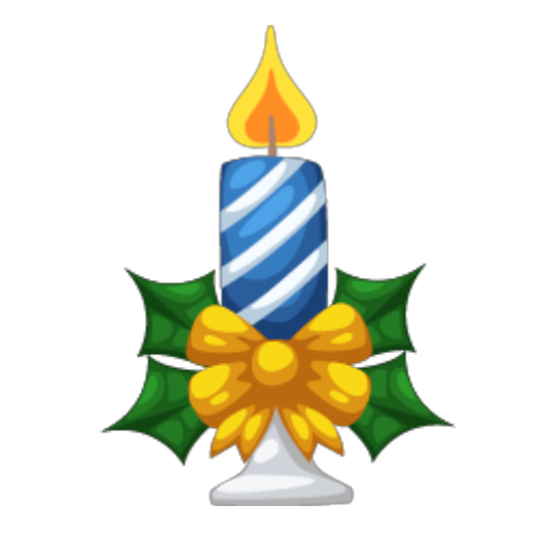 Blue Christmas Candle