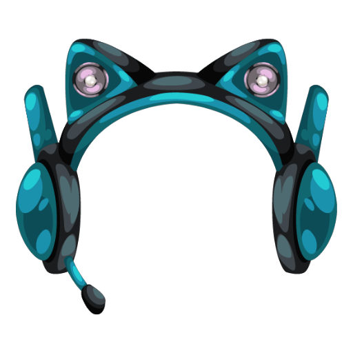 Blue Cyberpunk Cat Headset