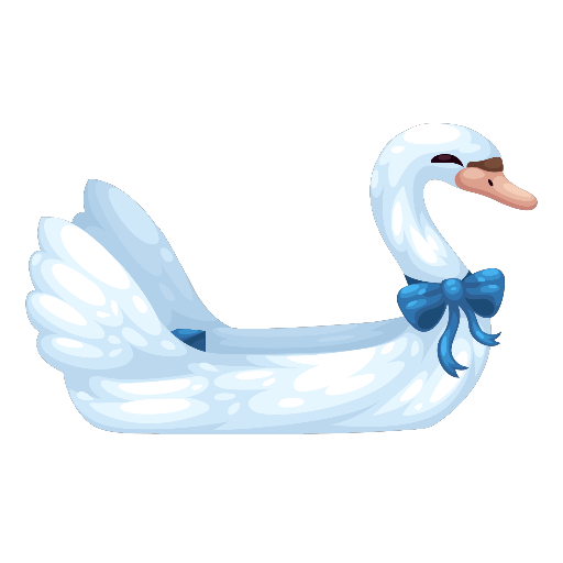 Blue Fishing Swan Boat