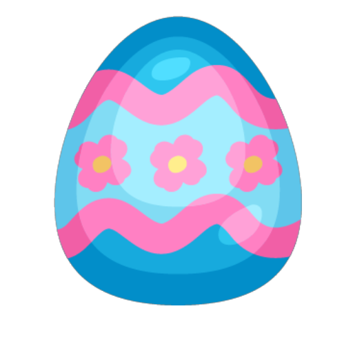 Blue Flowers Easter Egg