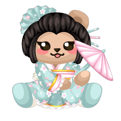 Blue Geisha Bear Plushie