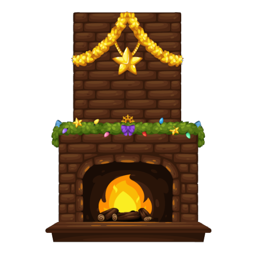 Christmas Brown Fireplace
