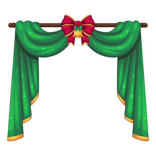 Christmas Double Green Curtains