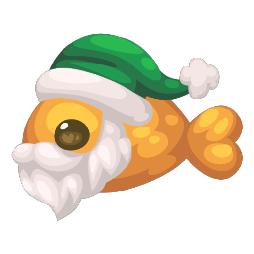 Christmas Green Santa Fish