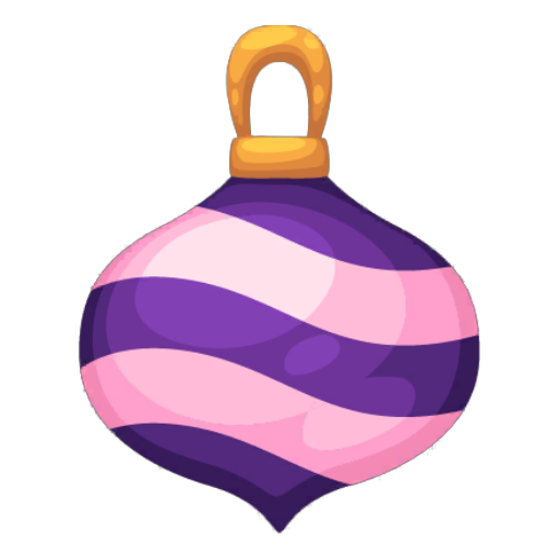 Christmas Purple Stripped Bauble