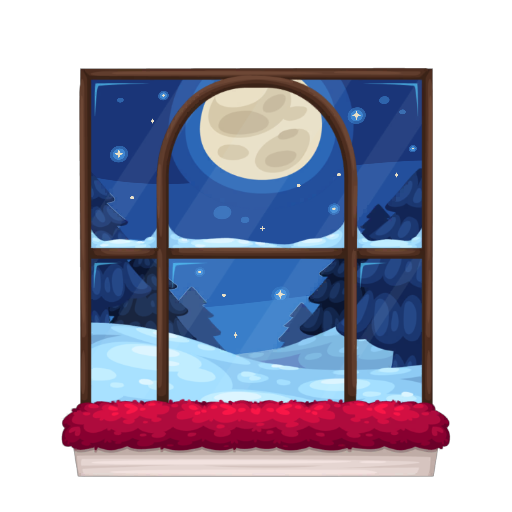 Christmas Snowy Red Window