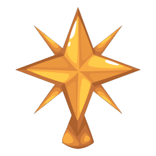 Christmas Tree Golden Star Decoration