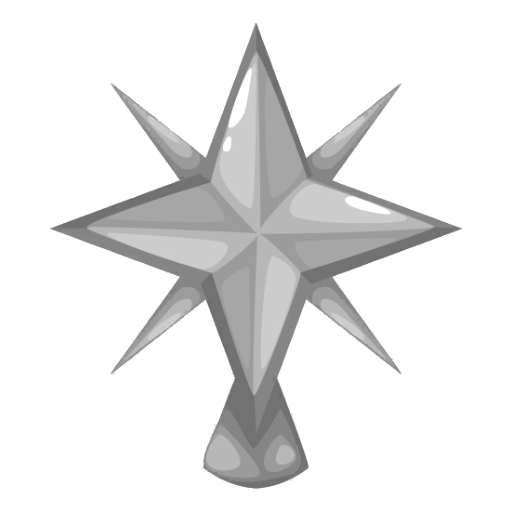 Christmas Tree Silver Star Decoration