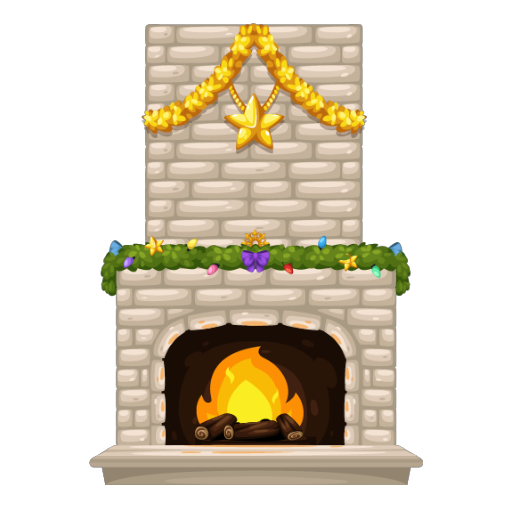 Christmas White Fireplace