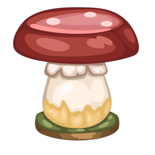 Cottage Red Mushroom Bench