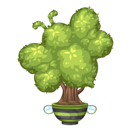 Cute Bee Green Tree Bonsai