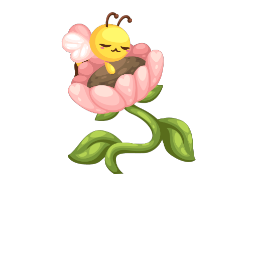 Cute Bee Pink Flower
