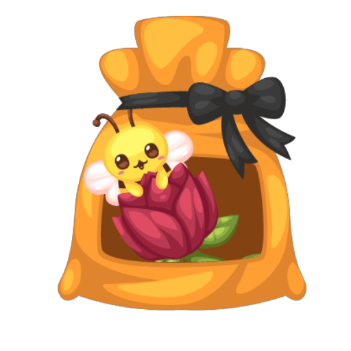 Cute Bee Red Flower Seed