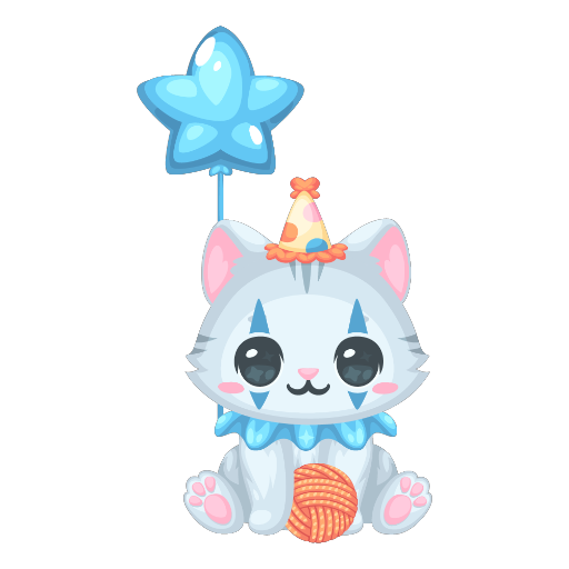 Cute Blue Clown Cat