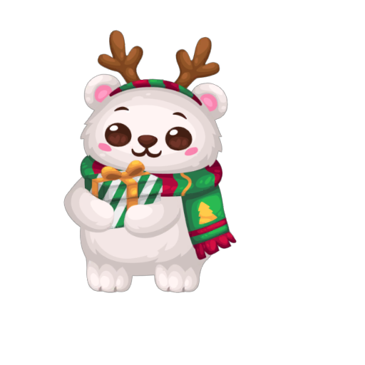 Cute Christmas Polar Bear