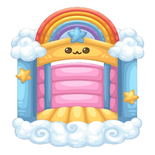 Cute Cloudy Bounce Castle