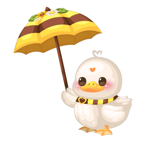Cute Ducky With Umbrella