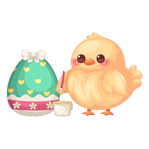 Cute Easter Chicken Painting