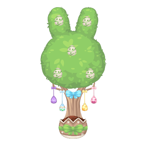 Cute Easter Egg Green Tree Bonsai