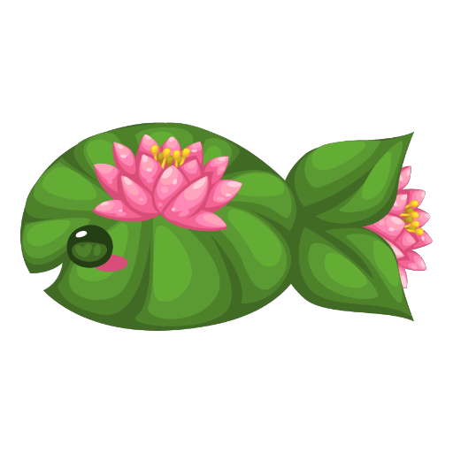 Cute Frog Lotus Fish