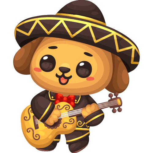 Cute Mexican Mariachi Dog