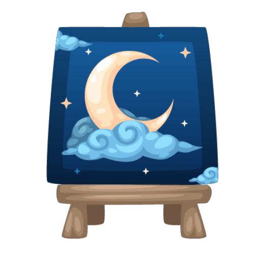 Cute Moon Painting