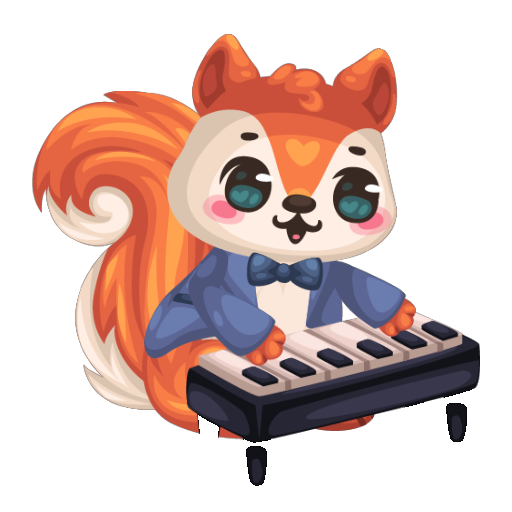 Cute Piano Squirrel