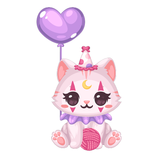 Cute Pink Clown Cat