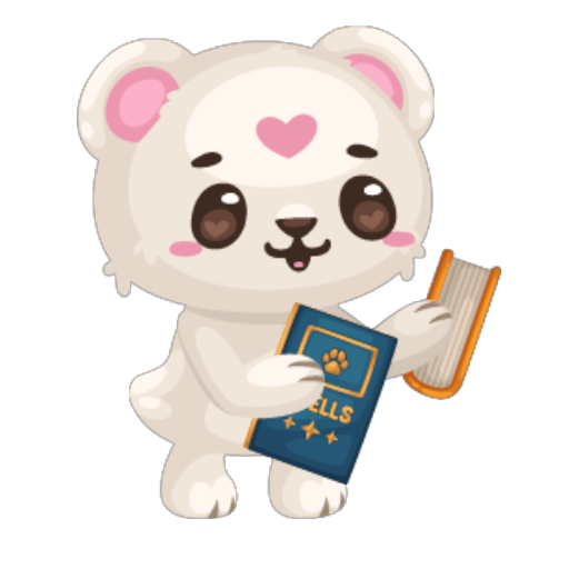 Cute Polar Bear With Books
