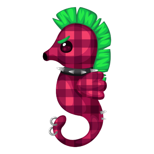 Cute Punk Pink Seahorse