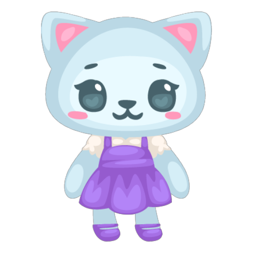 Cute Purple Dress Girl Doll