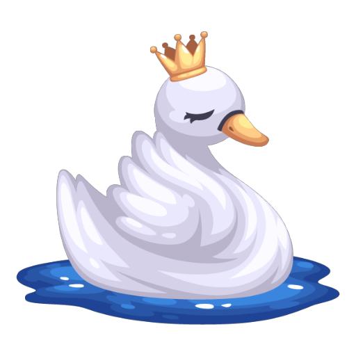 Cute Queen White Swan