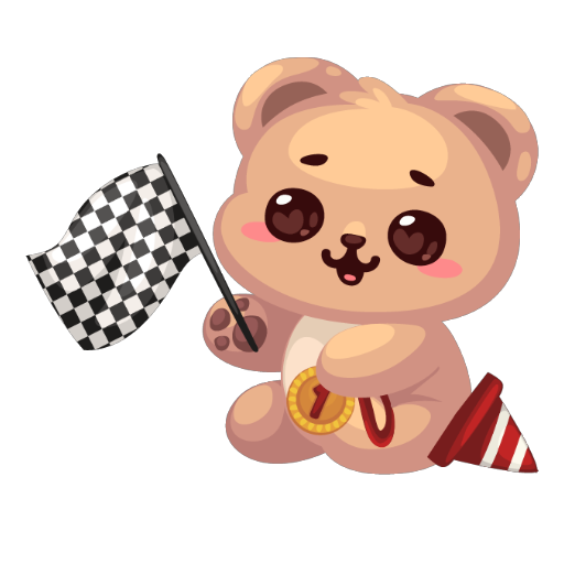 Cute Racing Bear