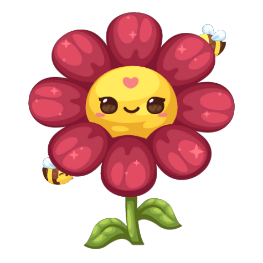 Cute Red Bees Flower