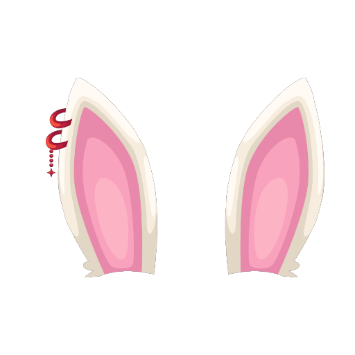 Cute Red Bunny Queen Ears