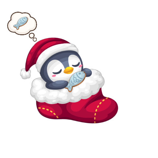 Cute Sleepy Christmas Penguin