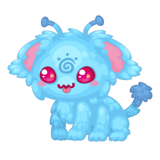 Cute Spaceship Blue Alien