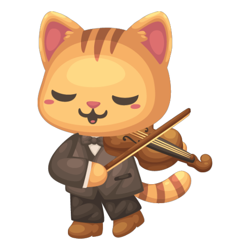 Cute Violin Cat