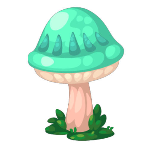 Cyan Mushroom Decor
