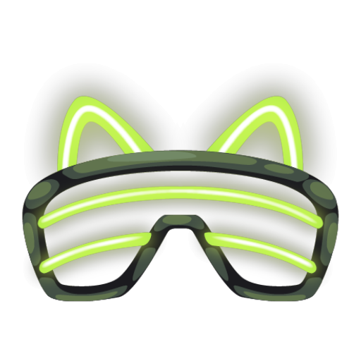 Cyberpunk Green Neon Cat Glasses