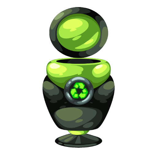 Cyberpunk Green Trash Can