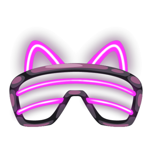 Cyberpunk Pink Neon Cat Glasses