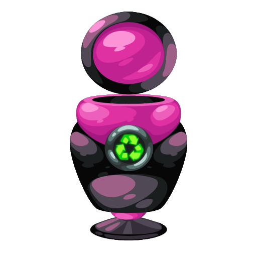 Cyberpunk Pink Trash Can
